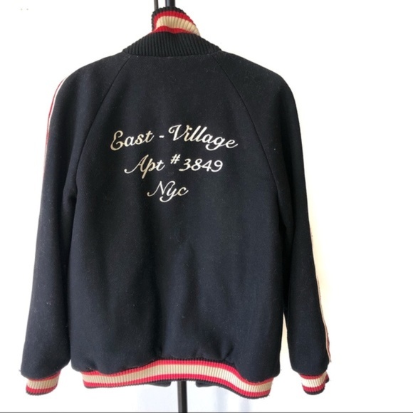 Zara East Village NY Wool Bomber Military Jacket - Picture 3 of 5